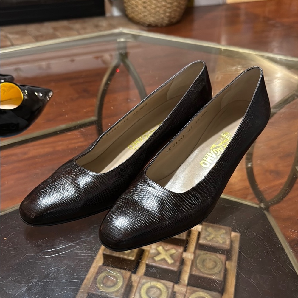 Ferragamo almond toe pumps
